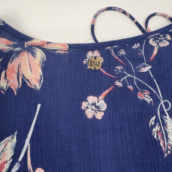 BillaBong Just Like You Dress Starry Night Long Sleeve Size large Boho Flowy - Picture 7 of 7